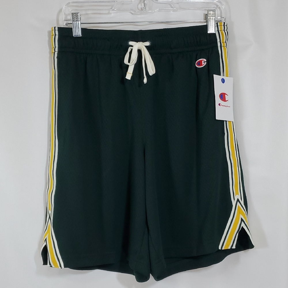Champion Men's University Taped Mesh Shorts ~ Pine Grove green. - Picture 2 of 12